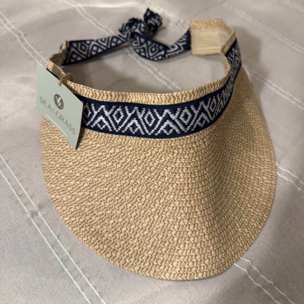 Sea & Grass Tan and Navy Women's Visor Hat